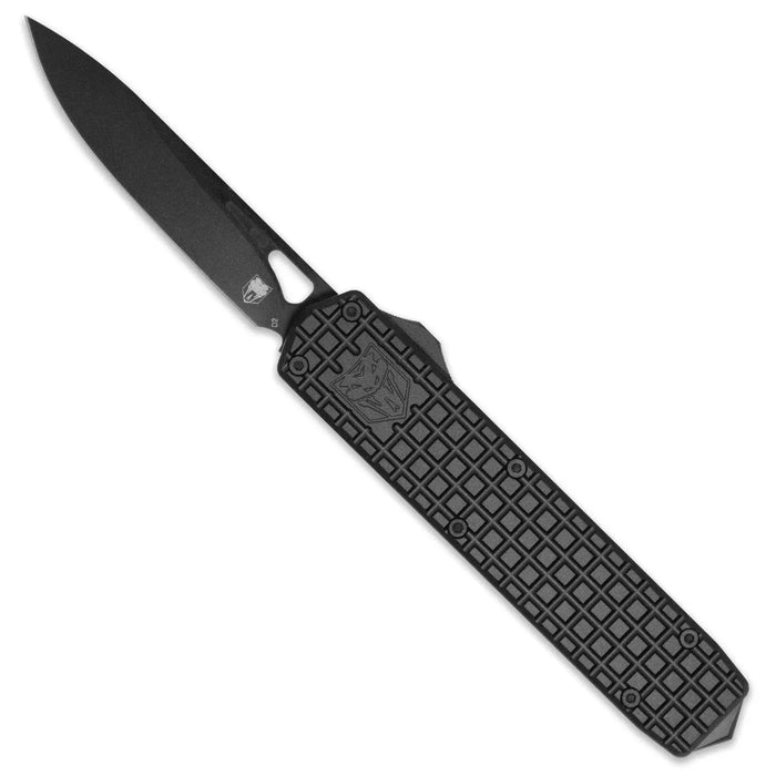 CobraTec CTMBM Black Mamba (D2, Drop Point, Black Titanium Coated, Black Aluminum, OTF) Automatic Pocket Knife