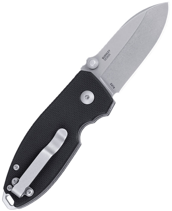 CRKT 2474 Squid (D2, Drop Point, Stonewash, G10, Black) Pocket Knife