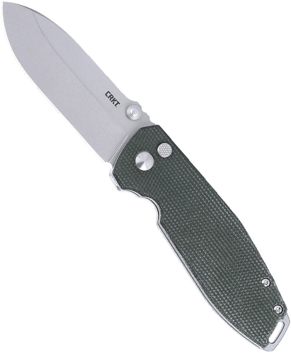 CRKT 2495GR Squid XM (D2, Drop Point, Stonewash, Micarta, Green) Pocket Knife