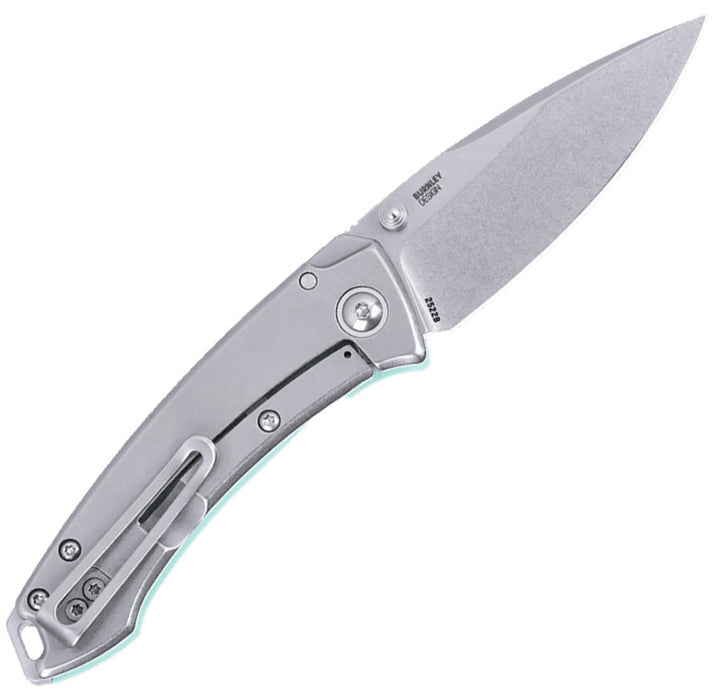 CRKT 2522B Tuna Compact (14C28N, Drop Point, Stonewash, Aqua, G10) Pocket Knife