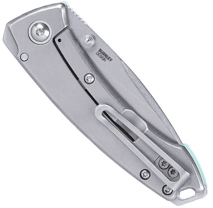 CRKT 2522B Tuna Compact (14C28N, Drop Point, Stonewash, Aqua, G10) Pocket Knife