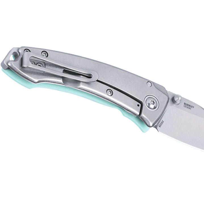 CRKT 2522B Tuna Compact (14C28N, Drop Point, Stonewash, Aqua, G10) Pocket Knife