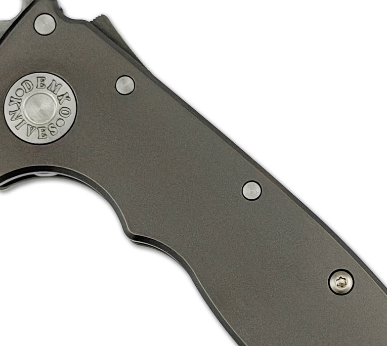 Demko DEM19285 AD20.5 Slicer (3V, Drop Point, Stonewashed, Titanium, Silver) Pocket Knife