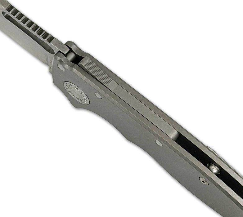 Demko DEM19285 AD20.5 Slicer (3V, Drop Point, Stonewashed, Titanium, Silver) Pocket Knife