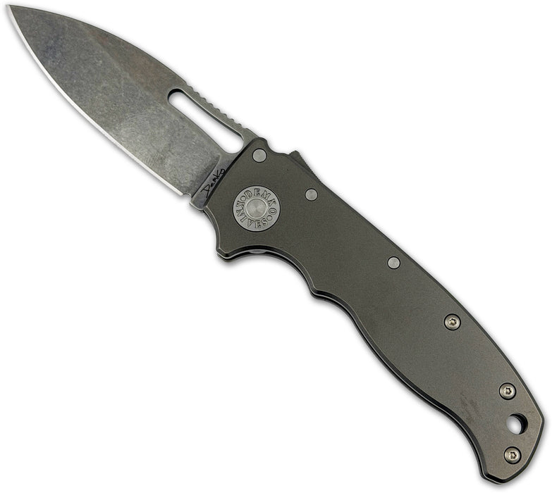 Demko DEM19285 AD20.5 Slicer (3V, Drop Point, Stonewashed, Titanium, Silver) Pocket Knife