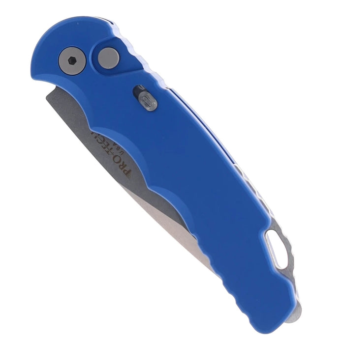 Pro-Tech T501-BLUE TR-5 (S35VN, Drop Point, Stonewashed, Aluminum, Blue) Automatic Pocket Knife