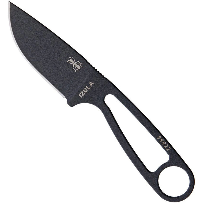 ESEE IZULA (1095, Powder Coat, Drop Point, Gunsmoke Gray, Sheath) Fixed Blade Knife with Survival Kit