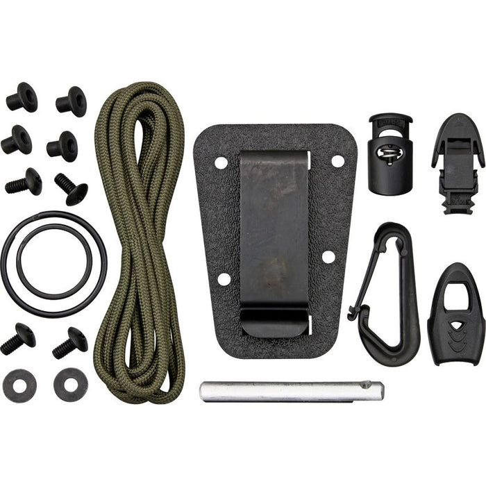 ESEE IZULA (1095 Carbon Steel, Venom Green, Powder Coat, Sheath) Fixed Blade Knife with Survival Kit