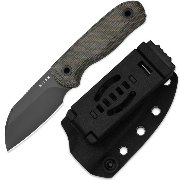 Kizer 1093A3 Drop Bear Fix (S45VN, Sheepsfoot, DLC, Micarta) Fixed Blade Knife