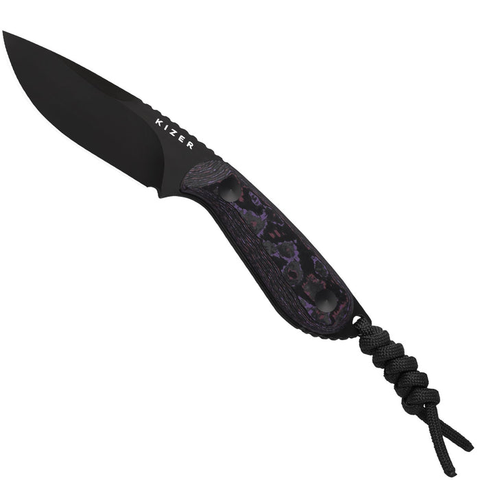 Kizer 1081A10 Buddy (4V, DLC, Drop Point, Fat Carbon) Fixed Blade Knife