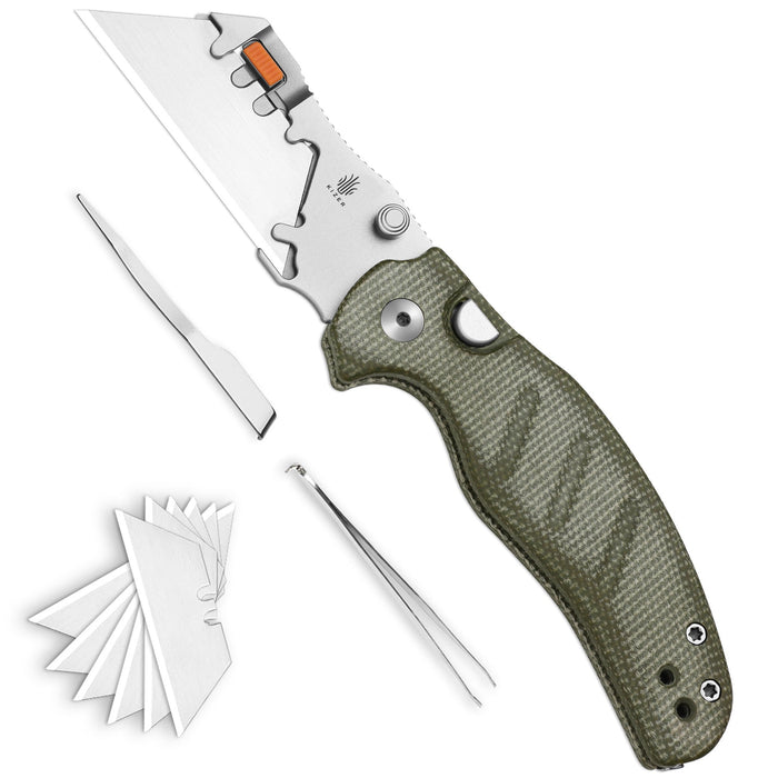 Kizer V3488.29JNA1 C01C Uti 2 (5Cr15MoV, Bead Blasted, Micarta) Utility Knife