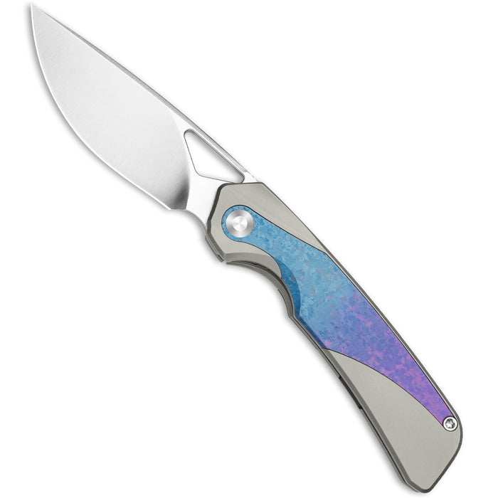 Kizer Ki3735A1 Topsail (S45VN, Drop Point, Satin, Crystallized Titanium) Pocket Knife