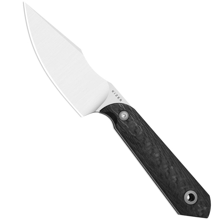 Kizer 1040S8 Mini Harpoon (M390, Drop Point, Satin, Carbon Fiber) Fixed Blade Knife