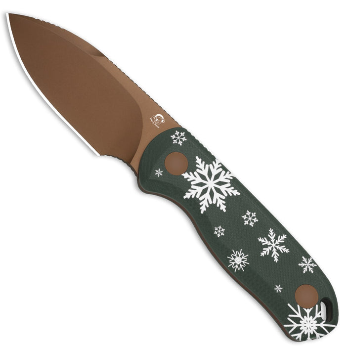Kizer 1094MC1 Drop Bear Fix (D2, Drop Point, PVD, G10) Limited Christmas Edition Fixed Blade Knife With FREE Kizer Pac-Bar