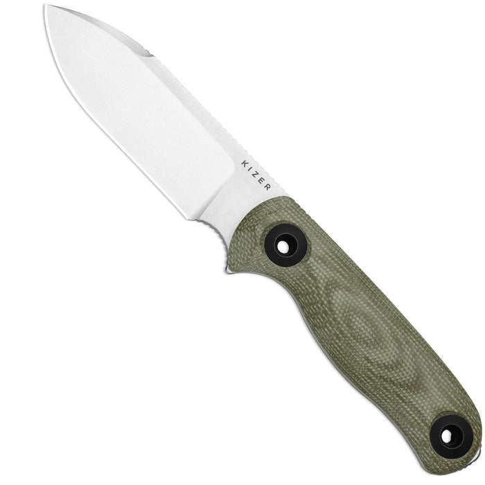 Kizer 1101A2 Drop Bear Fix 3 (14C28N, Drop Point, Stonewashed, Micarta) Fixed Blade Knife