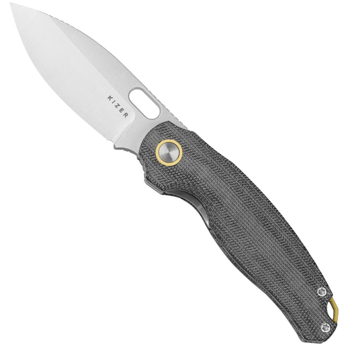 Kizer V3770A1 Seagull (14C28N, Satin, Drop Point, Micarta) Pocket Knife