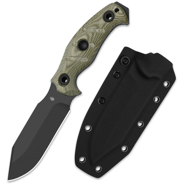 Kizer 1105A4 Sheepdog Survival (1095, Clip Point, Micarta, Green) Fixed Blade Knife