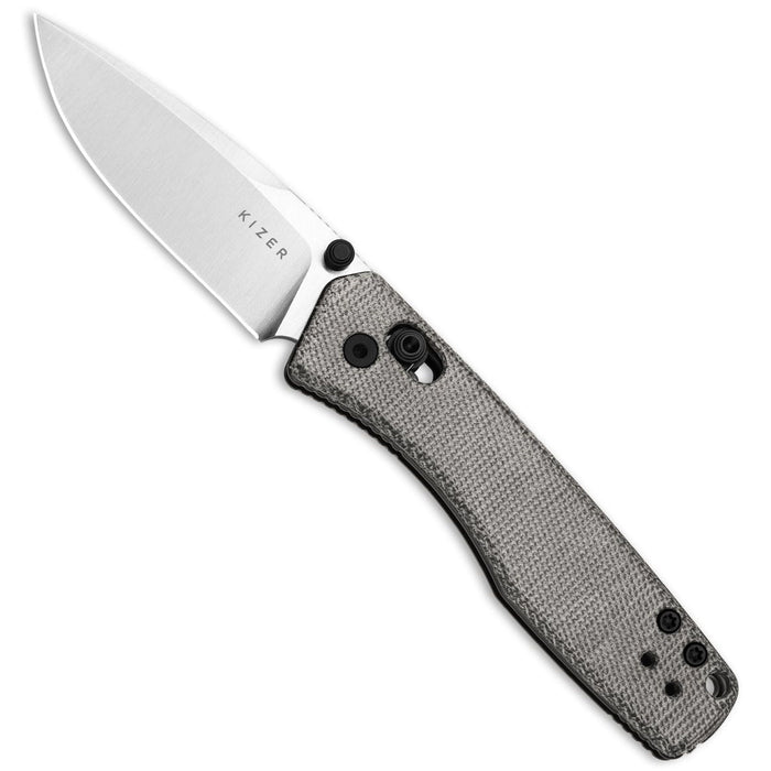 Kizer V3774A1 Aegis (AEB-L, Drop Point, Satin, Micarta) Pocket Knife