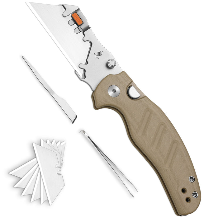 Kizer V3488.29JNA2 C01C Uti 2 (5Cr15MoV, Bead Blasted, G10) Utility Knife