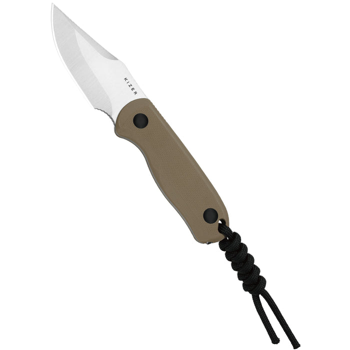 Kizer 1092A2 Drop Bear Fix (AEB-L, Clip Point, Satin, G10) Fixed Blade Knife