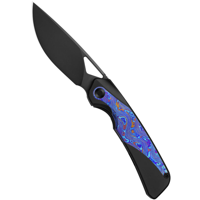 Kizer Ki3735A2 Topsail (S45VN, Drop Point, DLC, Titanium/Timascus) Pocket Knife
