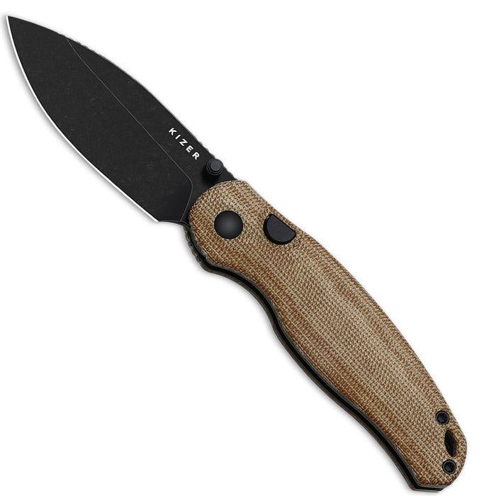 Kizer V3781BDA1 Phoca BD (14C28N, Stonewashed, Drop Point, Norplex UltreX Micarta) Pocket Knife