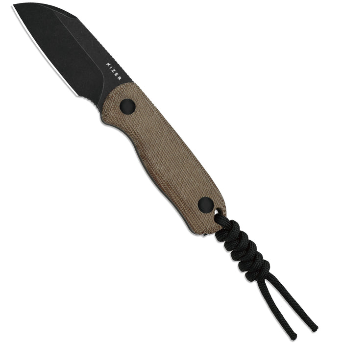 Kizer 1093A2 Drop Bear Fix (AEB-L, Sheepsfoot, Stonewashed, Micarta) Fixed Blade Knife