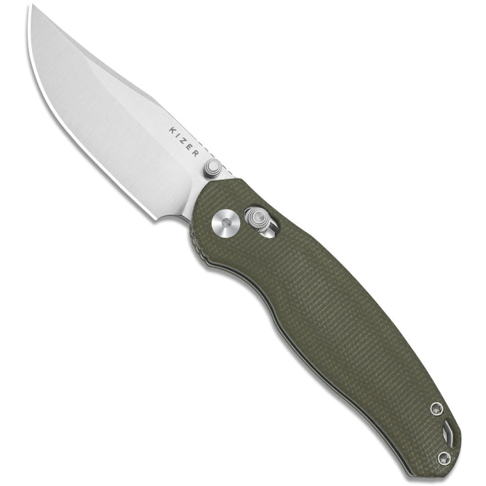 Kizer V3780A1 Phoca CC (AEB-L, Clip Point, Satin, Micarta) Pocket Knife
