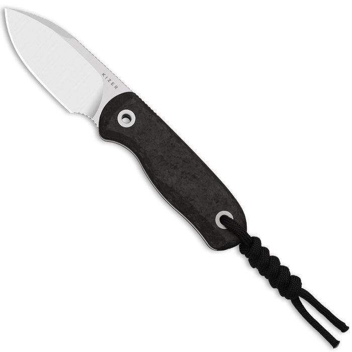 Kizer 1094A3 Drop Bear Fix (M390, Drop Point, Satin, Carbon Fiber) Fixed Blade Knife