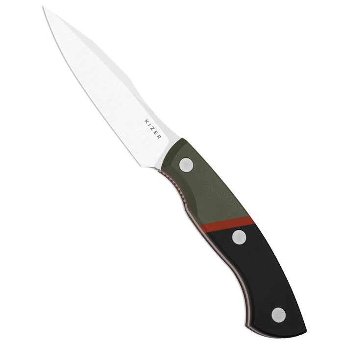 Kizer 1109A2 Hissbite (AEB-L, Drop Point, Satin, G10) Fixed Blade Knife