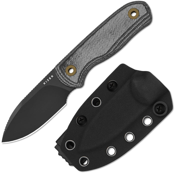 Kizer 1094A4 Drop Bear Fix (S45VN, DLC, Drop Point, Micarta) Fixed Blade Knife