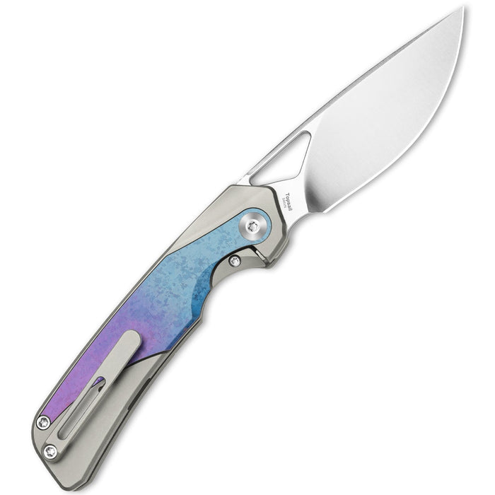 Kizer Ki3735A1 Topsail (S45VN, Drop Point, Satin, Crystallized Titanium) Pocket Knife