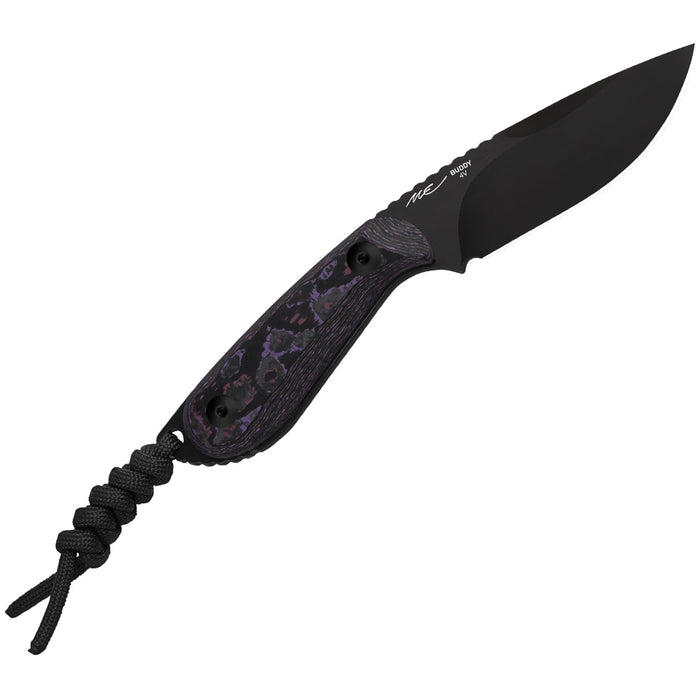 Kizer 1081A10 Buddy (4V, DLC, Drop Point, Fat Carbon) Fixed Blade Knife