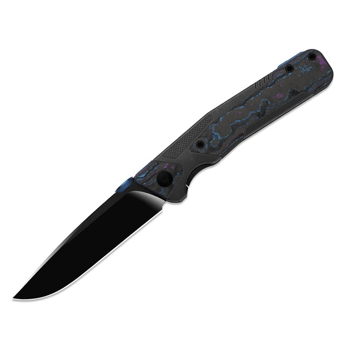Kizer Ki3745A1 Sable Chief (K390, Drop Point, Matte DLC Ultra, Titanium & CamoCarbon Damtanium, Frame Lock) Pocket Knife