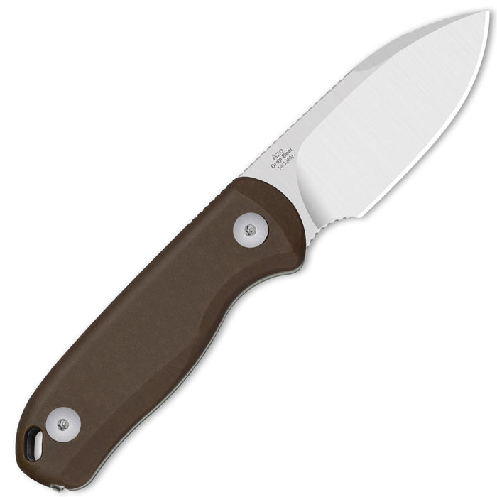 Kizer 1094A2 Drop Bear Fix (14C28N, Drop Point, Satin, Micarta) Fixed Blade Knife