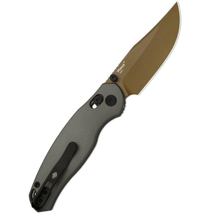Kizer V3780A2 Phoca CC (AEB-L, Clip Point, PVD, Aluminum) Pocket Knife