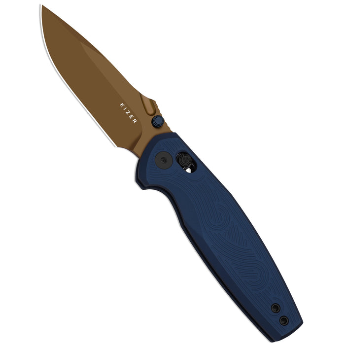 Kizer V3791A2 Khamsin (Nitro-V, Drop Point, Sunset Metal PVD, Aluminum, Clutch Lock) Pocket Knife