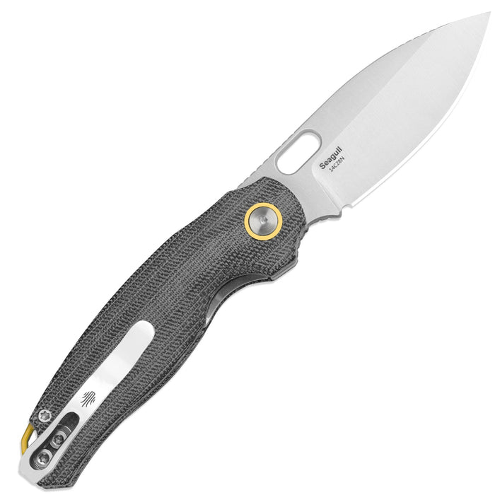 Kizer V3770A1 Seagull (14C28N, Satin, Drop Point, Micarta) Pocket Knife