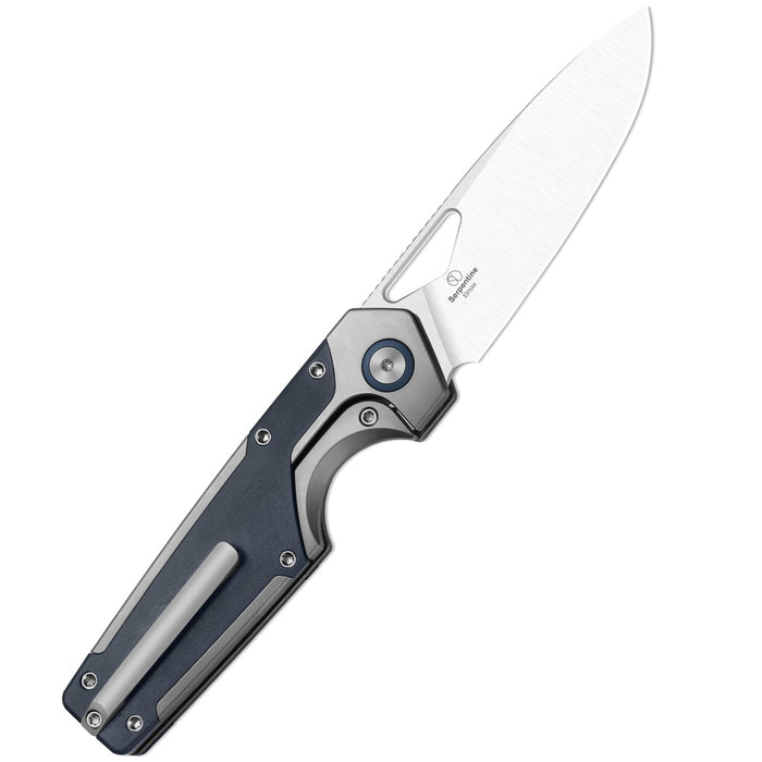Kizer Ki3759FDA3 Serpentine (M390, Drop Point, Satin, Titanium/Blue Richlite) Pocket Knife
