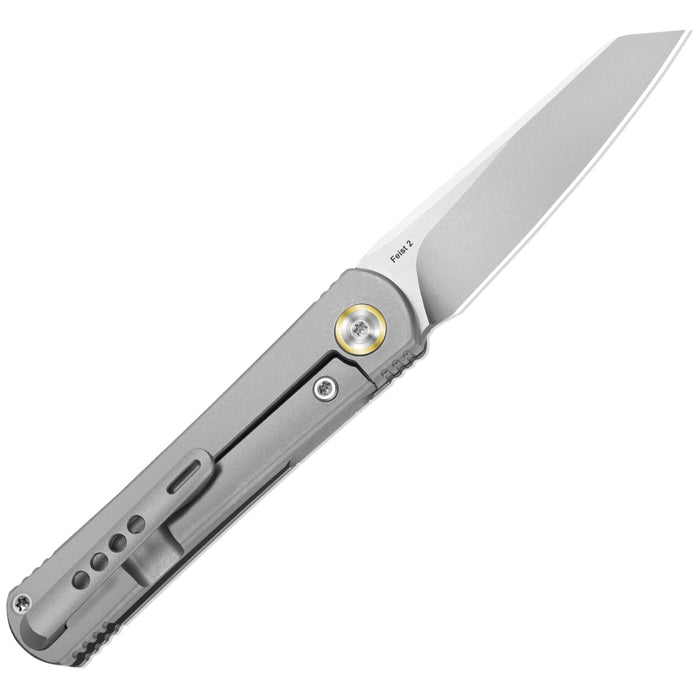 Kizer ZX-3499.2A1 Feist 2x Series (M390, Stonewashed, Titanium, Reverse Tanto) Pocket Knife