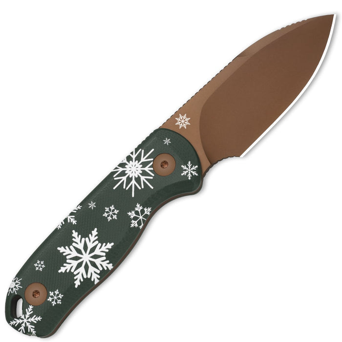 Kizer 1094MC1 Drop Bear Fix (D2, Drop Point, PVD, G10) Limited Christmas Edition Fixed Blade Knife With FREE Kizer Pac-Bar