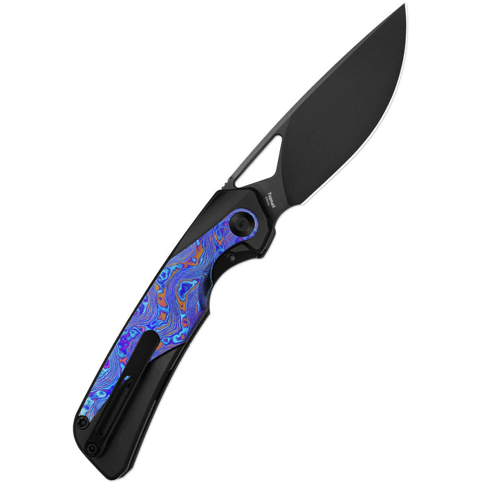 Kizer Ki3735A2 Topsail (S45VN, Drop Point, DLC, Titanium/Timascus) Pocket Knife