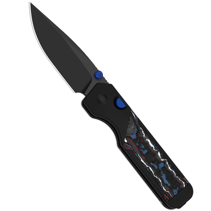 Kizer Ki3634.31BDA1 Militaw 315 (M390, Drop Point, Matte DLC Ultra, Aluminum & FatCarbon Nebula, Button Liner Lock) Pocket Knife