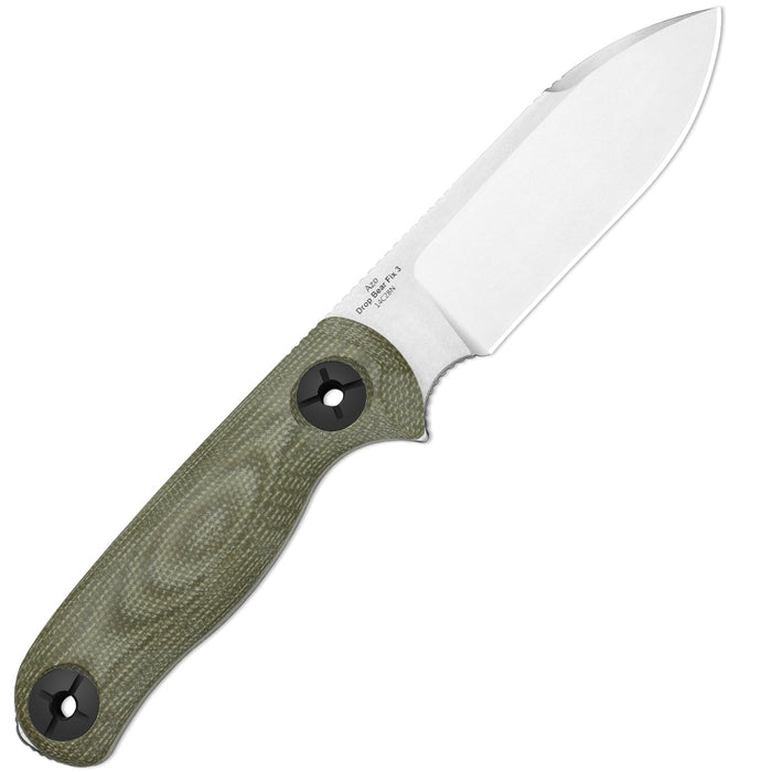 Kizer 1101A2 Drop Bear Fix 3 (14C28N, Drop Point, Stonewashed, Micarta) Fixed Blade Knife