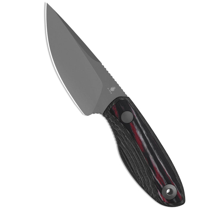 Kizer 1134A2 Finch (AEB-L, Drop Point, Gray PVD, Stonewashed, Micarta & Reconstituted Wood) Fixed Blade Knife