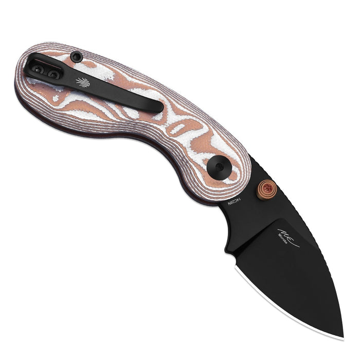 Kizer V2742A12 Microbe (14C28N, Drop Point, Black PVD, Glass Fiber, Button Liner Lock) Pocket Knife