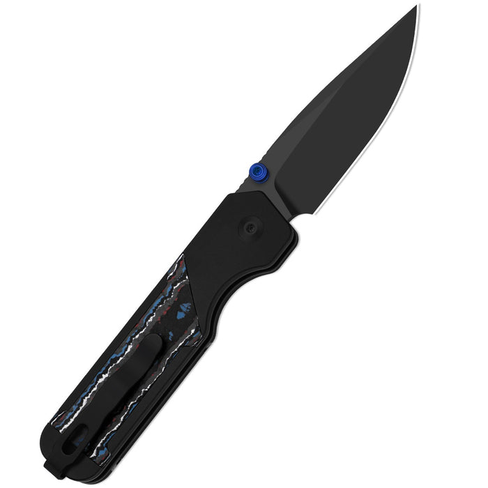 Kizer Ki3634.31BDA1 Militaw 315 (M390, Drop Point, Matte DLC Ultra, Aluminum & FatCarbon Nebula, Button Liner Lock) Pocket Knife