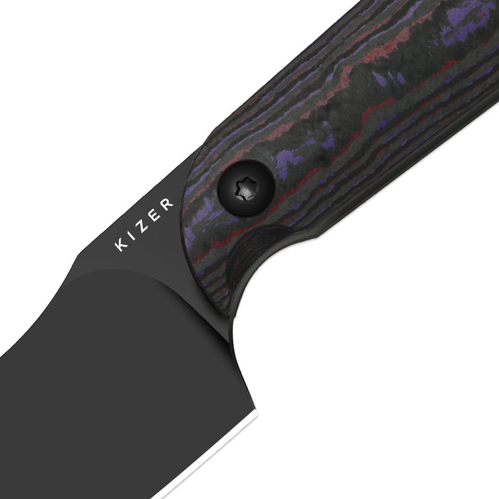 Kizer 1040S9 Mini Harpoon (S45VN, Drop Point, DLC, Fat Carbon) Fixed Blade Knife