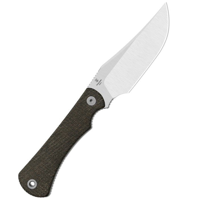 Kizer 1117A1 Field Guide (AEB-L, Satin, Trailing Point, Norplex UltreX Micarta, Brown) Fixed Blade Knife
