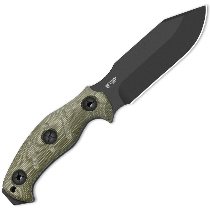 Kizer 1105A4 Sheepdog Survival (1095, Clip Point, Micarta, Green) Fixed Blade Knife